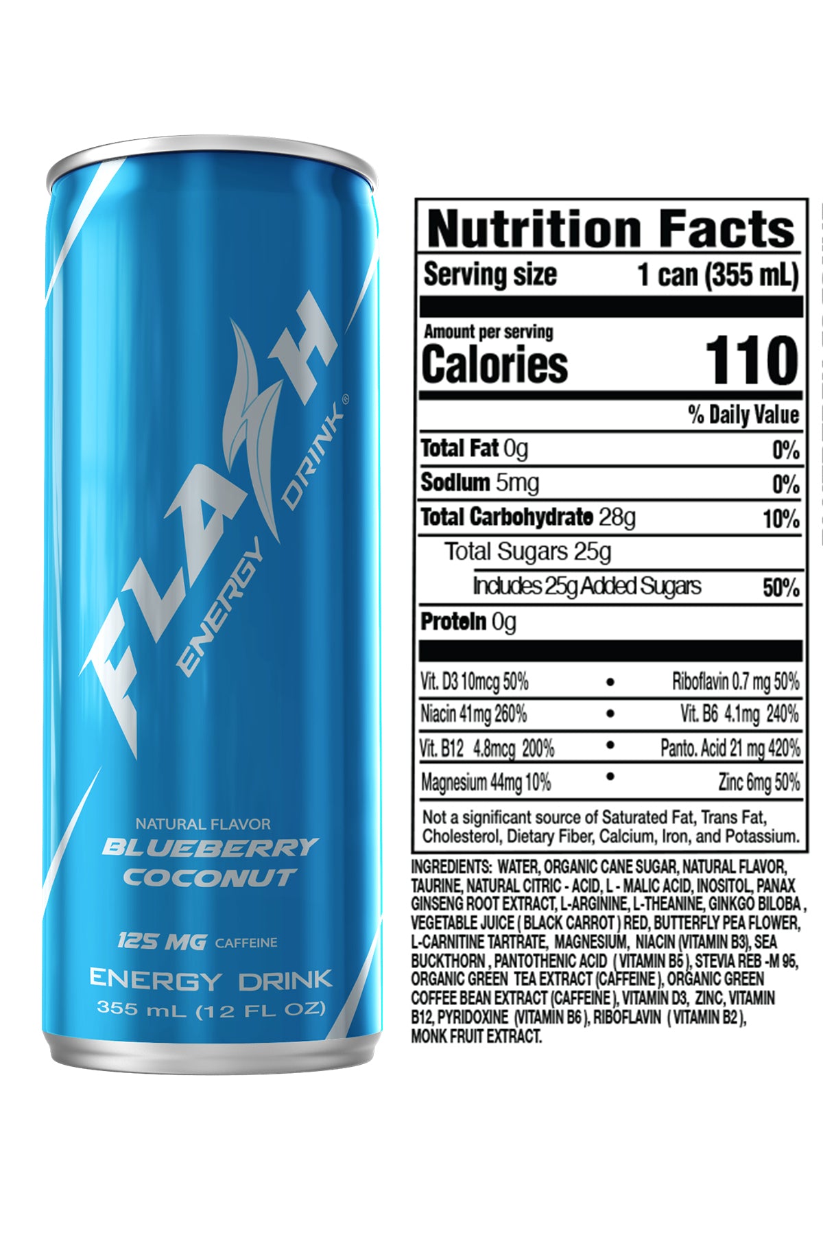 Blueberry Coconut Flash Energy Drink®  12 PK x 12 OZ